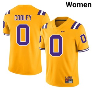 Gold Replica LSU Tigers #0 Womens College Football Tamarcus Cooley Jerseys 365913-113