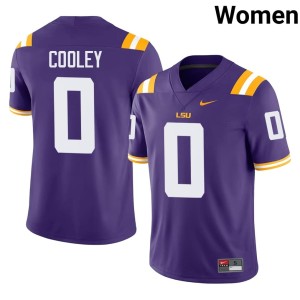 Purple College Football Fighting Tigers 2026 #0 Tamarcus Cooley Women Jerseys 921124-219