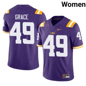 Purple College Football LSU Tigers #49 2026 Theo Grace Womens Jerseys 771365-534