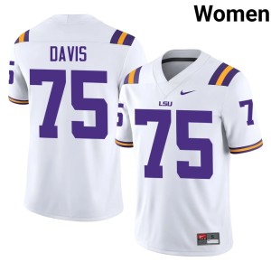 White High School #75 College Football Louisiana State Tigers Weston Davis Womens Jersey 684095-867