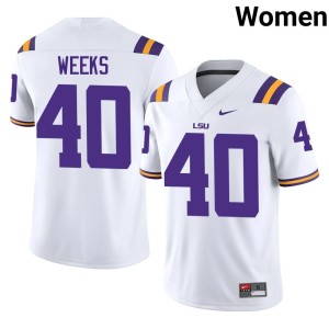 White College Football Fighting Tigers Womens #40 Whit Weeks Stitched Jersey 989500-896