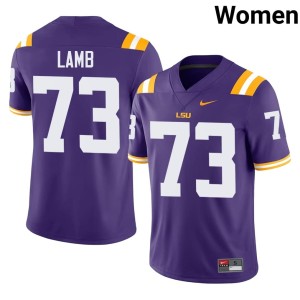 Purple #73 Official Adrian Lamb Women College Football Tigers Jerseys 968400-492