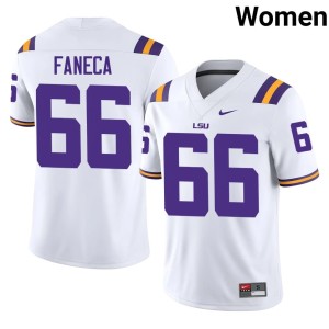 White #66 Alan Faneca Tigers College Football 2026-27 Womens Jerseys 811922-228