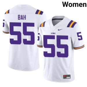 White Women's College Football Louisiana State University Tigers #55 2026 Aliou Bah Jersey 593837-347