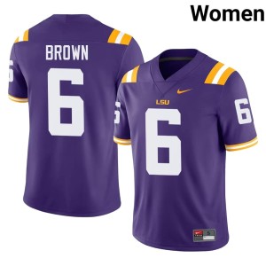 Purple Louisiana State University Tigers Game College Football #6 Barion Brown Women's Jerseys 488821-274
