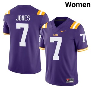 Purple LSU College Football Bert Jones #7 NCAA Womens Jersey 307166-741