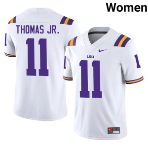 White Louisiana State University Tigers University Brian Thomas Jr. College Football #11 Women Jersey 592537-870