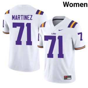 White LSU Tigers Embroidery Brysten Martinez College Football #71 Women's Jersey 931225-498