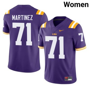 Purple Women's NCAA College Football #71 Brysten Martinez Fighting Tigers Jersey 846989-188