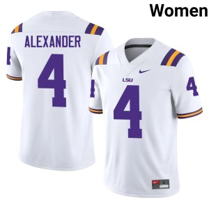 White #4 College Football Charles Alexander Tigers 2026 Women Jersey 169975-966