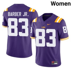 Purple College Football #83 Corey Barber Jr. Women's LSU Game Jerseys 291772-855