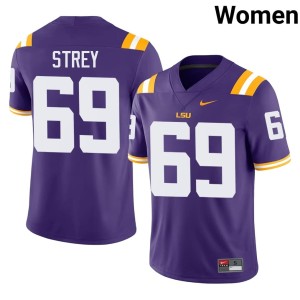 Purple NCAA Darrin Strey College Football Women Tiger Nation #69 Jerseys 631331-387