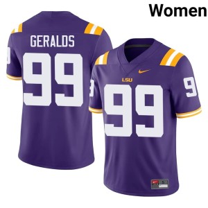 Purple College Football Deuce Geralds LSU Replica Womens #99 Jerseys 638634-624