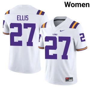 White Louisiana State University Tigers College Football Women Dez Ellis Replica #27 Jerseys 940290-651