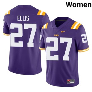 Purple Dez Ellis Replica #27 LSU Tigers Womens College Football Jerseys 489125-166