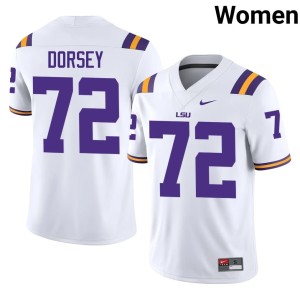 White Fighting Tigers Women's Glenn Dorsey NCAA #72 College Football Jerseys 806874-430
