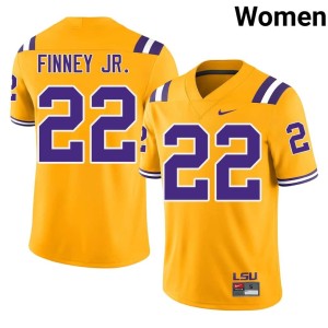Gold Louisiana State Tigers Womens Havon Finney Jr. #22 College Football Replica Jerseys 607094-153