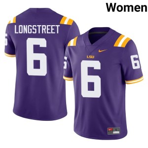 Purple #6 Tiger Nation College Football Husan Longstreet Alumni Womens Jerseys 132334-153