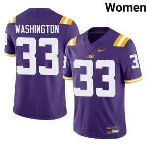 Purple Women's LSU #33 College Football 2026 Isaiah Washington Jerseys 672211-932