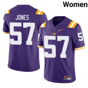 Purple #57 Embroidery Women's JaKolby Jones College Football Louisiana State Tigers Jersey 689807-282