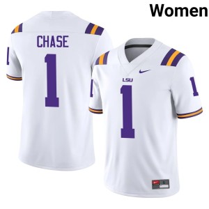 White Ja'Marr Chase College Football Game LSU Women's #1 Jersey 406557-513