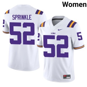 White College Football Ja'Quan Sprinkle Tigers #52 Women's NCAA Jersey 469369-538