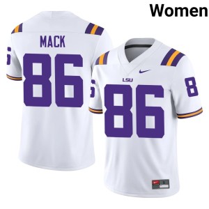 White Women's College Football Jabari Mack #86 Louisiana State Tigers Replica Jerseys 843570-286