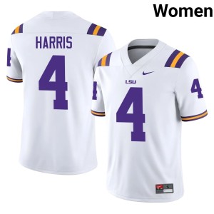 White Jackson Harris Alumni Women #4 College Football Fighting Tigers Jerseys 679123-932