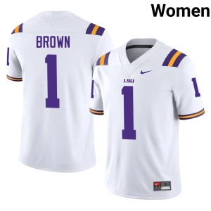 White Limited College Football LSU Women's Jayce Brown #1 Jerseys 451022-403
