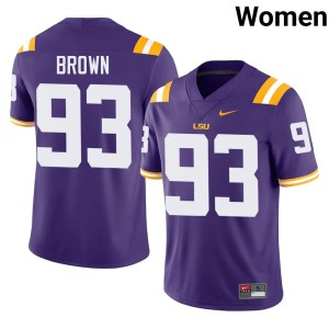 Purple Jaylen Brown College Football Game #93 Louisiana State University Tigers Womens Jerseys 760659-389