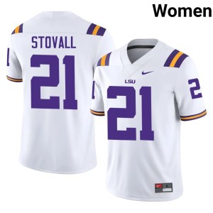 White College Football 2026 #21 LSU Women's Jerry Stovall Jersey 973828-573