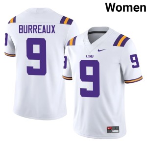 White Stitched Joe Burrow Burreaux Louisiana State University Tigers College Football #9 Women Jerseys 663741-340