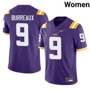 Purple Official College Football #9 Joe Burrow Burreaux LSU Women's Jersey 174051-632