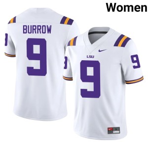 White #9 Limited College Football Women's Geaux Tigers Joe Burrow Jerseys 736607-771