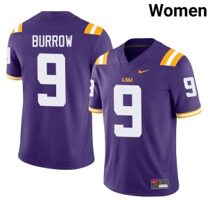 Purple Tiger Nation #9 College Football Women Joe Burrow Limited Jersey 708292-235