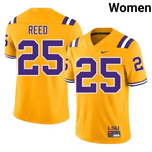 Gold Womens Josh Reed Tigers #25 University College Football Jersey 570743-634