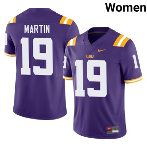 Purple College Football #19 Kaden Martin Official Fighting Tigers Womens Jersey 860777-116