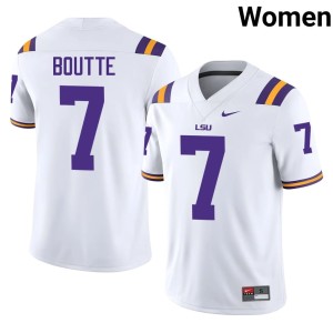 White #7 High School Women Kayshon Boutte Tiger Nation College Football Jersey 517074-930