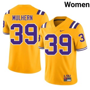 Gold 2026 College Football Women's #39 Mack Mulhern Fighting Tigers Jersey 498699-814