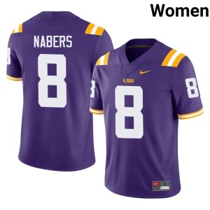 Purple Fighting Tigers Malik Nabers College Football Womens University #8 Jersey 365641-879