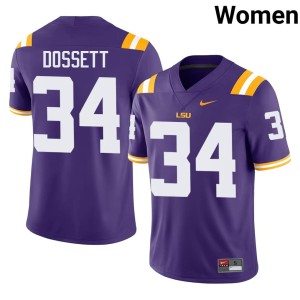 Purple Women LSU Replica Mason Dossett #34 College Football Jersey 867854-125