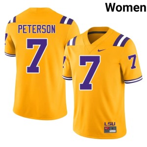 Gold #7 Womens Patrick Peterson Geaux Tigers Game College Football Jersey 283355-105