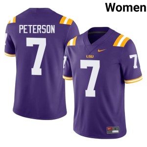 Purple Womens #7 Patrick Peterson LSU University College Football Jersey 877865-200