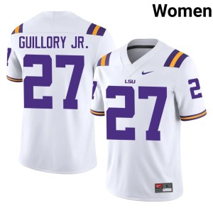 White #27 Women Louisiana State Tigers High School College Football Raycine Guillory Jr. Jersey 155788-858