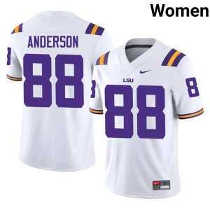 White LSU Tigers Women's #88 NCAA Richard Anderson College Football Jersey 680026-229