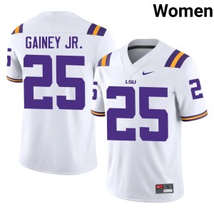 White Women's Louisiana State Tigers College Football Stitched #25 Rod Gainey Jr. Jerseys 300850-651