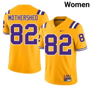 Gold High School Women's College Football #82 Roman Mothershed Tiger Nation Jerseys 107929-579
