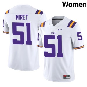 White Ryan Miret LSU Women Alumni #51 College Football Jerseys 648526-867