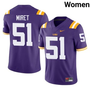 Purple Ryan Miret #51 Women's College Football 2026-27 Fighting Tigers Jersey 983892-188
