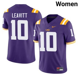 Purple Women's College Football LSU Tigers Sam Leavitt Alumni #10 Jerseys 459052-281